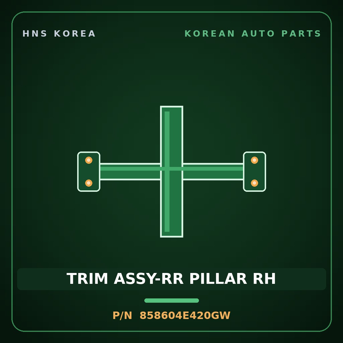 Genuine Mobis TRIM ASSY-RR PILLAR RH 858604E420GW for Bongo 2020 HNS Parts Korea