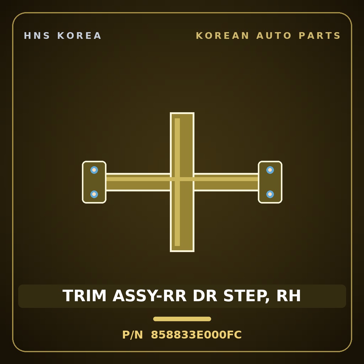 Genuine Mobis TRIM ASSY-RR DR STEP, RH 858833E000FC for Sorento 2002 HNS Parts Korea