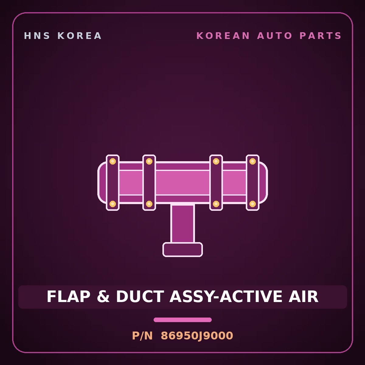 Genuine Mobis FLAP & DUCT ASSY-ACTIVE AIR 86950J9000 for Kona 2018 HNS Parts Korea