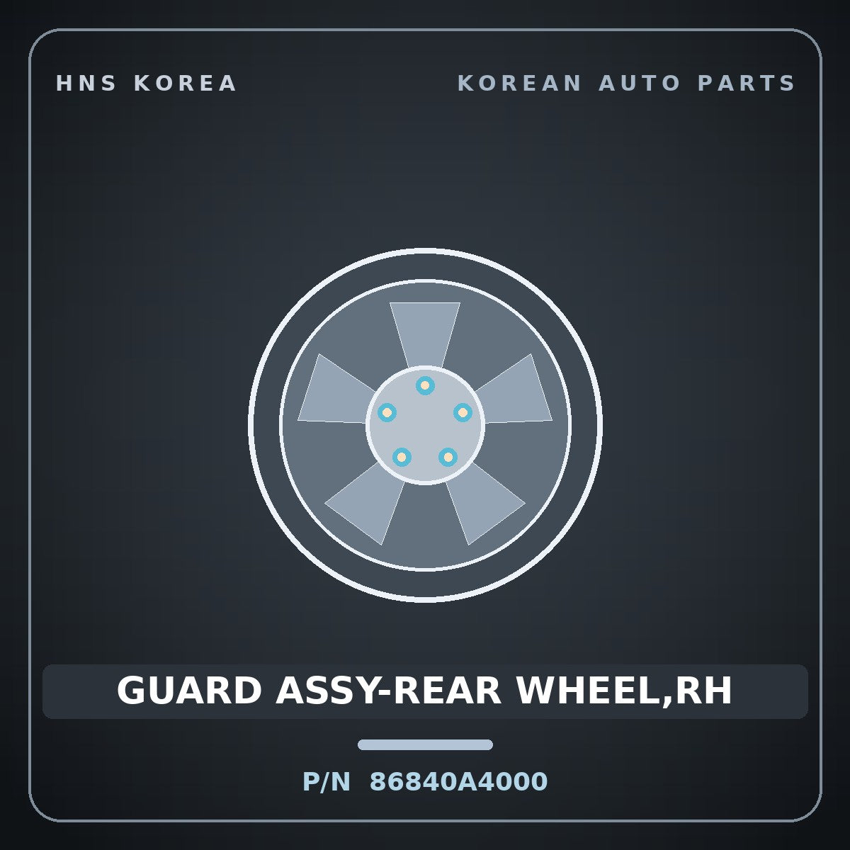 Genuine Mobis GUARD ASSY-REAR WHEEL,RH 86840A4000 for Carens 2012 HNS Parts Korea