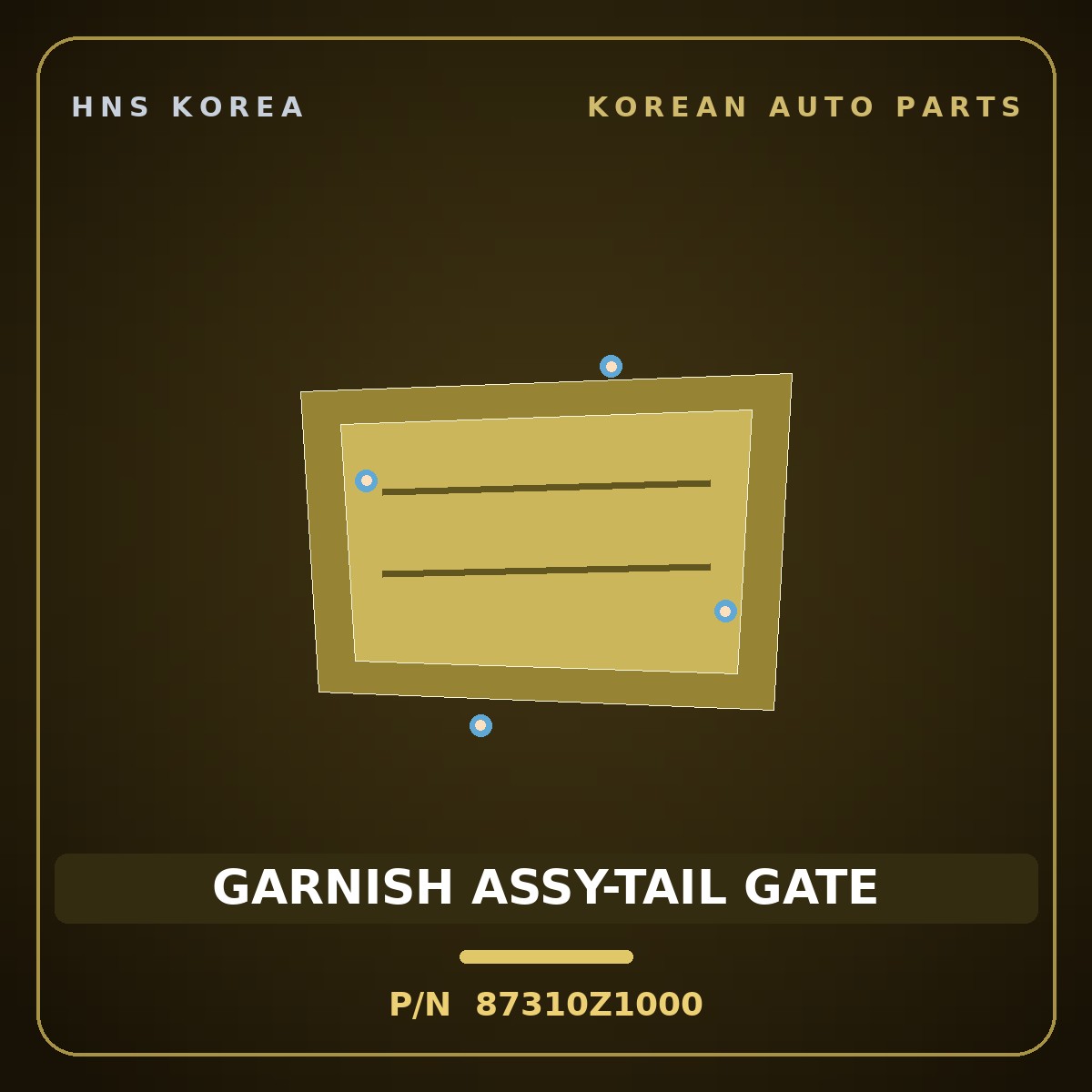 Genuine Mobis GARNISH ASSY-TAIL GATE 87310Z1000 for ST1 2023 HNS Parts Korea
