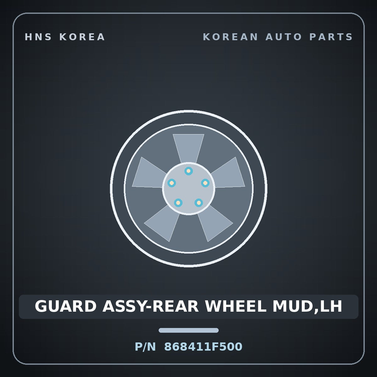 Genuine Mobis GUARD ASSY-REAR WHEEL MUD,LH 868411F500 for Sportage 2004 HNS Parts Korea