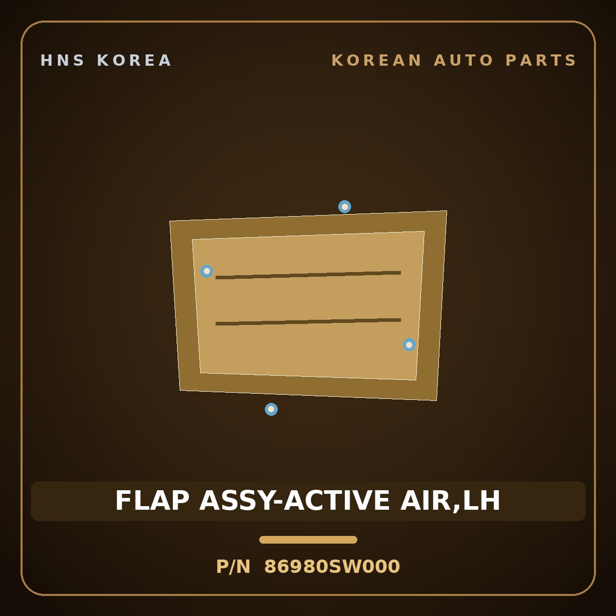 Genuine Mobis FLAP ASSY-ACTIVE AIR,LH 86980SW000 for PV5 2026 HNS Parts Korea