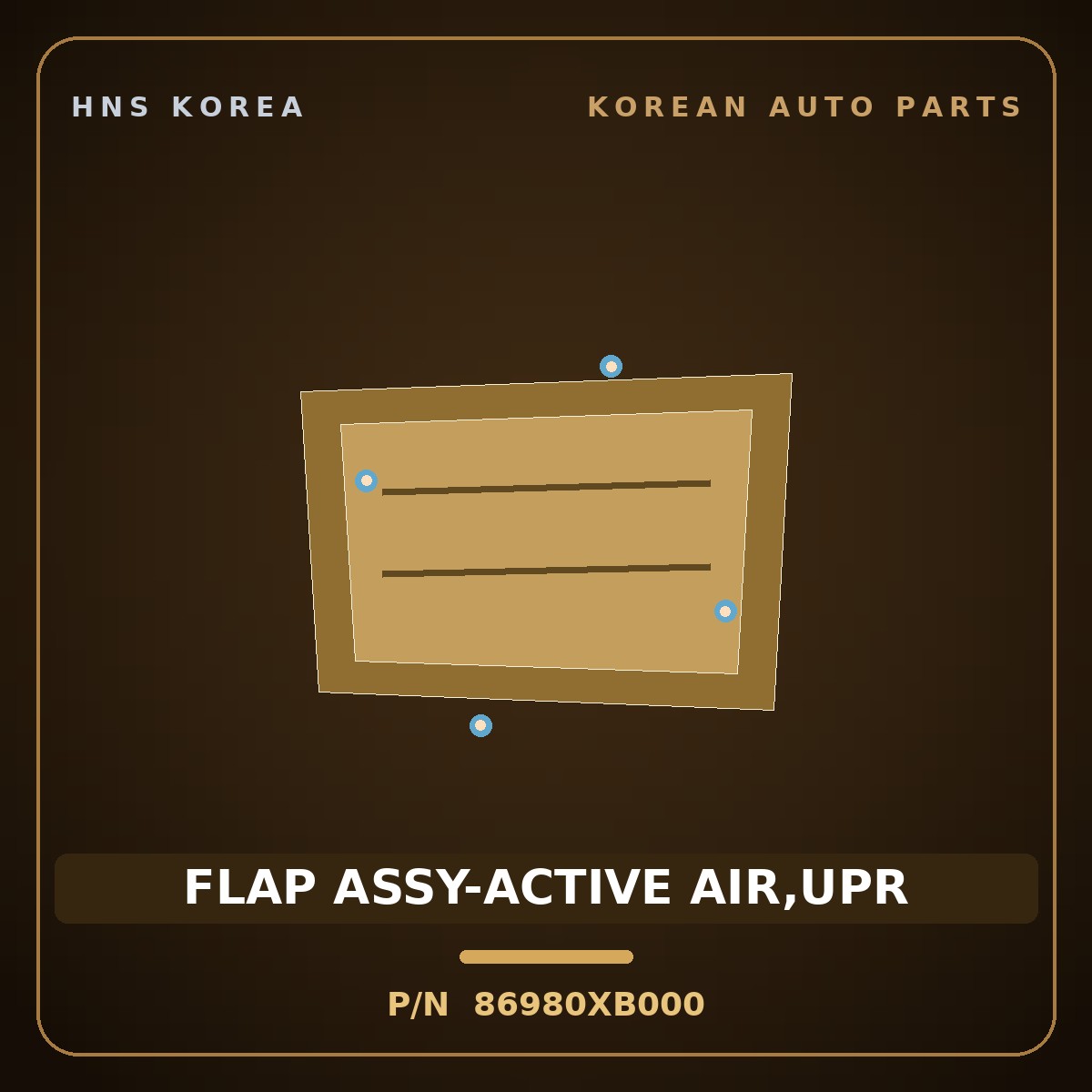 Genuine Mobis FLAP ASSY-ACTIVE AIR,UPR 86980XB000 for Elantra 2026 HNS Parts Korea