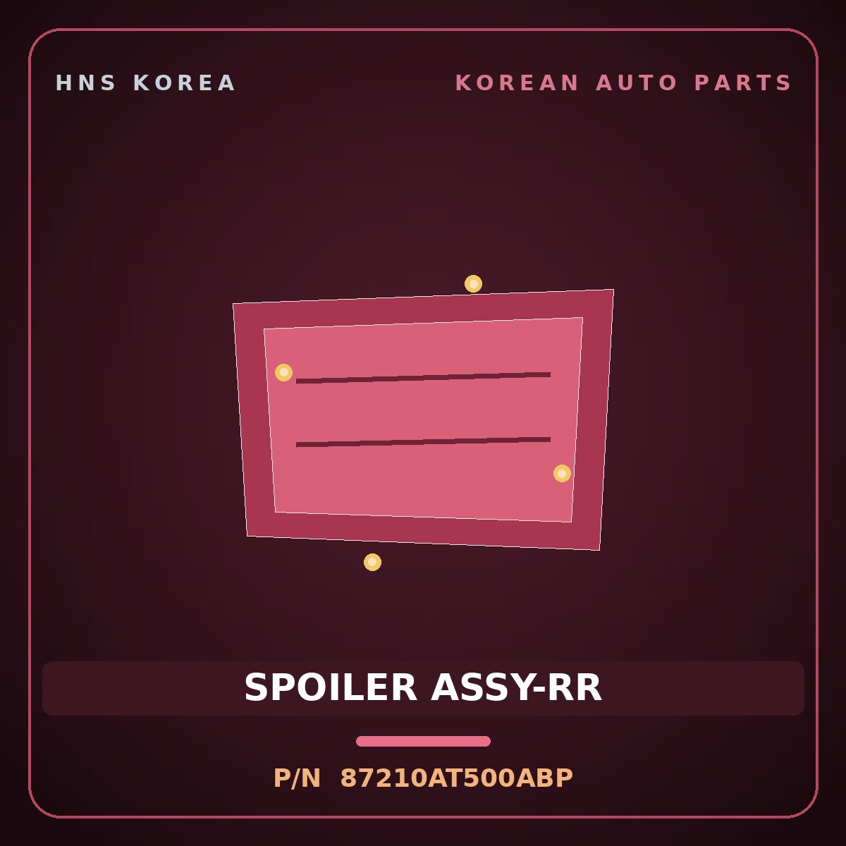 Genuine Mobis SPOILER ASSY-RR 87210AT500ABP for Niro 2025 HNS Parts Korea