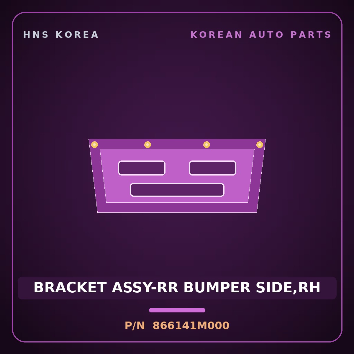 Genuine Mobis BRACKET ASSY-RR BUMPER SIDE,RH 866141M000 for Forte 2008 HNS Parts Korea