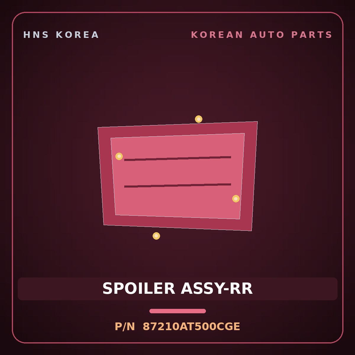 Genuine Mobis SPOILER ASSY-RR 87210AT500CGE for Niro 2025 HNS Parts Korea