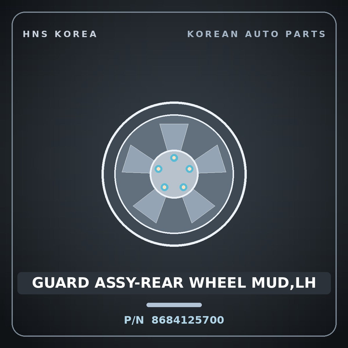 Genuine Mobis GUARD ASSY-REAR WHEEL MUD,LH 8684125700 for Verna 2000 HNS Parts Korea