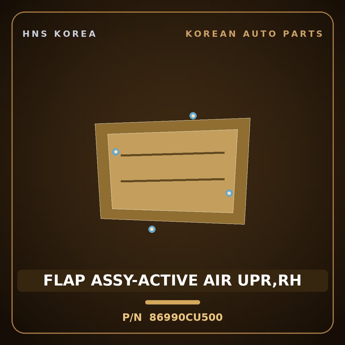 Genuine Mobis FLAP ASSY-ACTIVE AIR UPR,RH 86990CU500 for Genesis GV60 2025 HNS Parts Korea