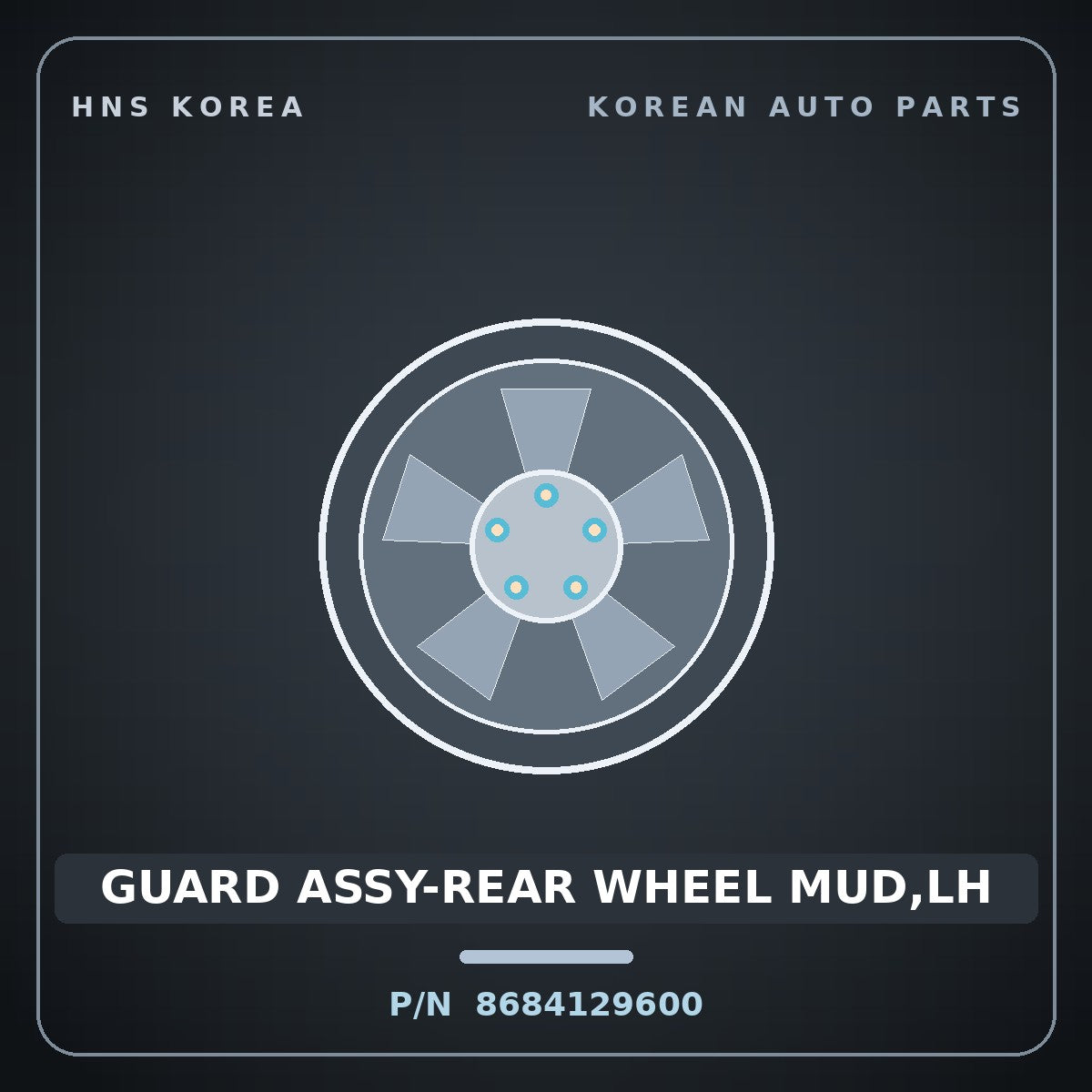 Genuine Mobis GUARD ASSY-REAR WHEEL MUD,LH 8684129600 for Elantra 1996 HNS Parts Korea