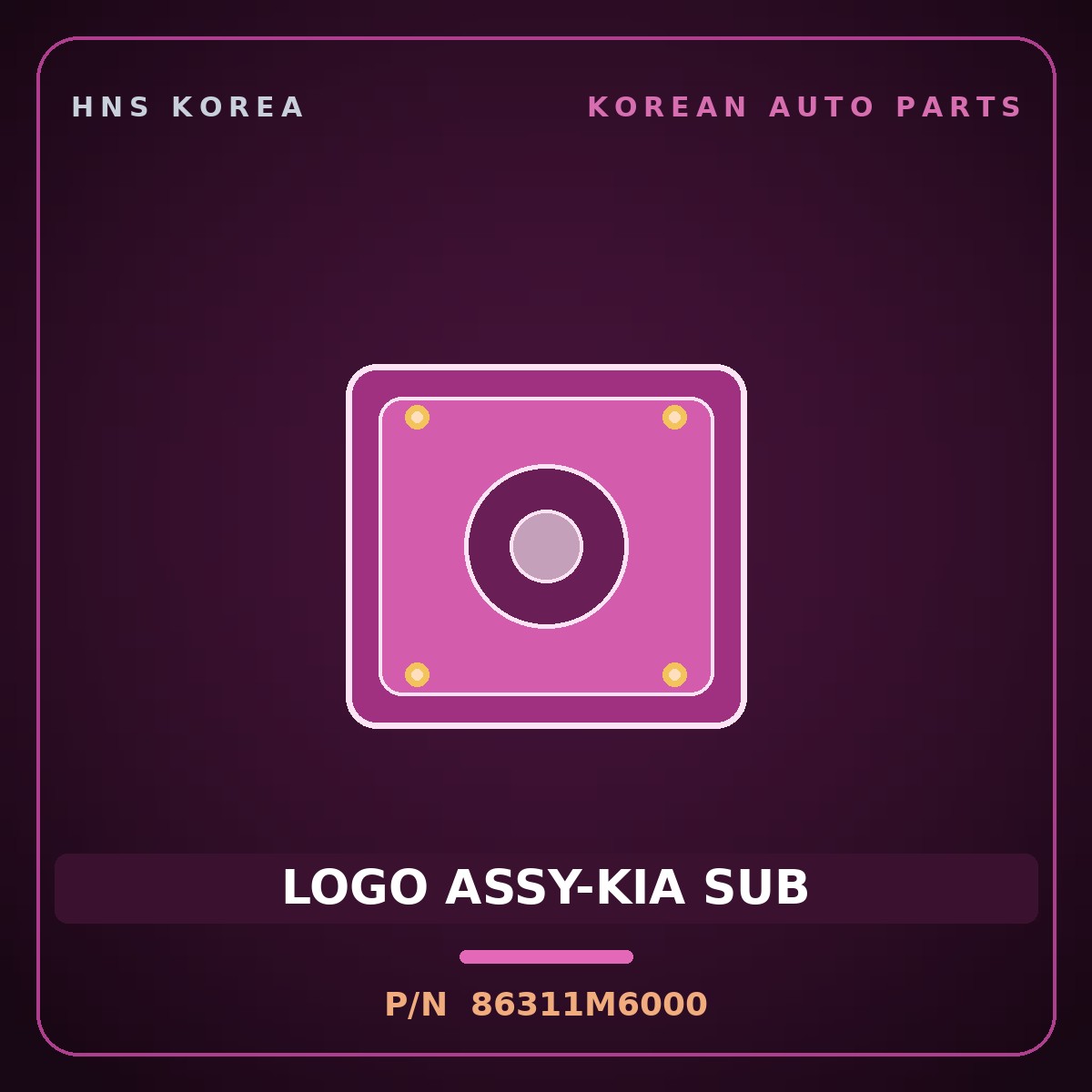 Genuine Mobis LOGO ASSY-KIA SUB 86311M6000 for K3 2018 HNS Parts Korea
