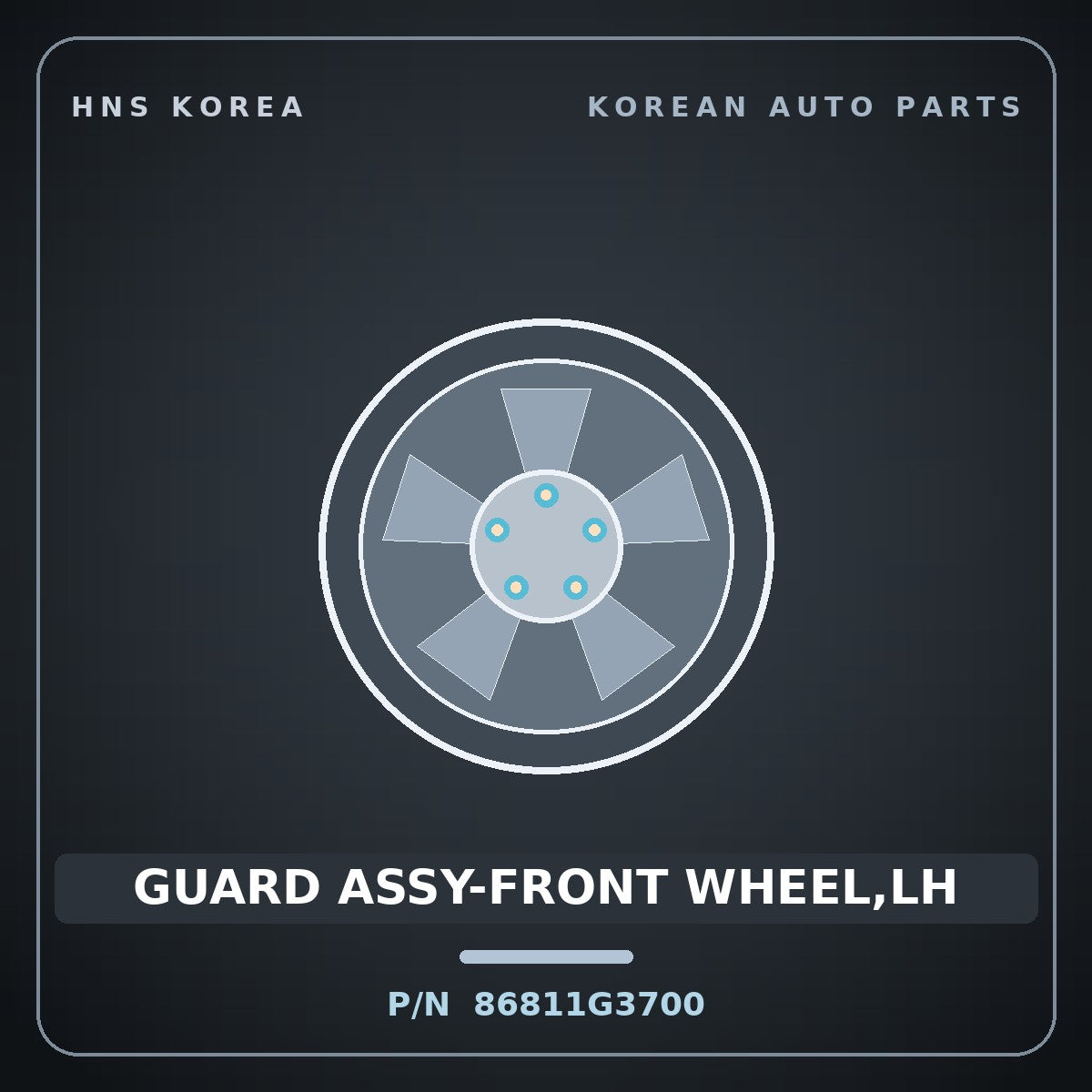 Genuine Mobis GUARD ASSY-FRONT WHEEL,LH 86811G3700 for i30 2017 HNS Parts Korea