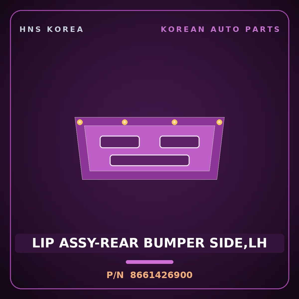 Genuine Mobis LIP ASSY-REAR BUMPER SIDE,LH 8661426900 for Santa Fe 2000 HNS Parts Korea