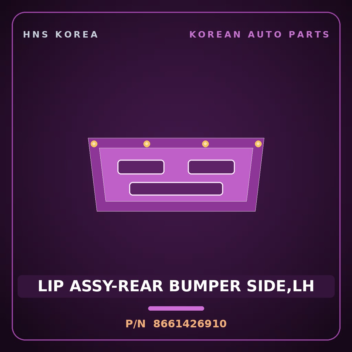 Genuine Mobis LIP ASSY-REAR BUMPER SIDE,LH 8661426910 for Santa Fe 2000 HNS Parts Korea