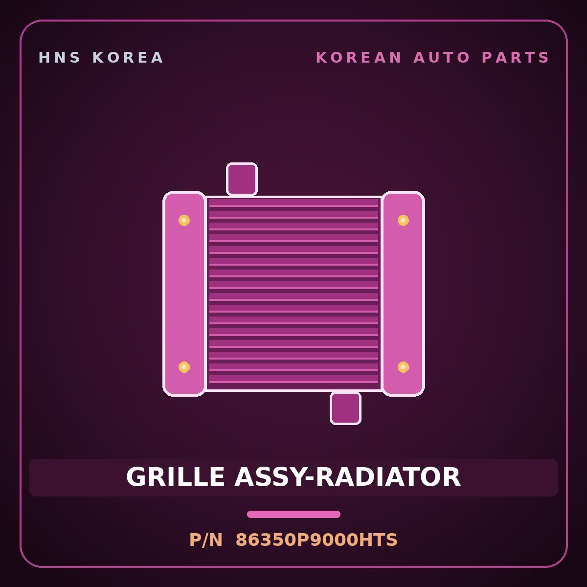 Genuine Mobis GRILLE ASSY-RADIATOR 86350P9000HTS for Palisade 2025 HNS Parts Korea
