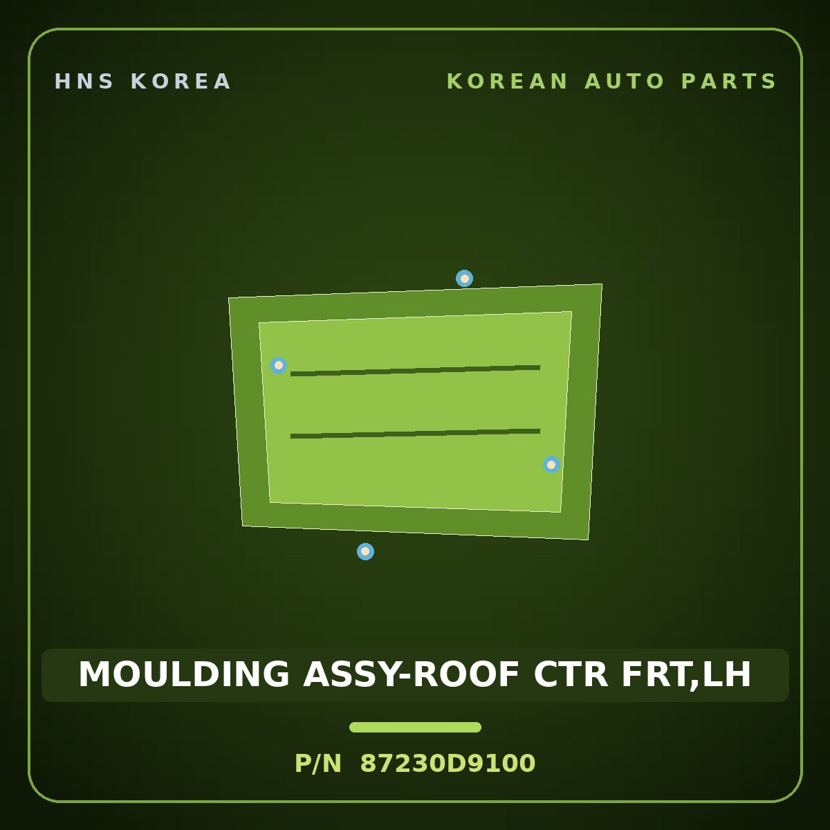 Genuine Mobis MOULDING ASSY-ROOF CTR FRT,LH 87230D9100 for Sportage 2016 HNS Parts Korea