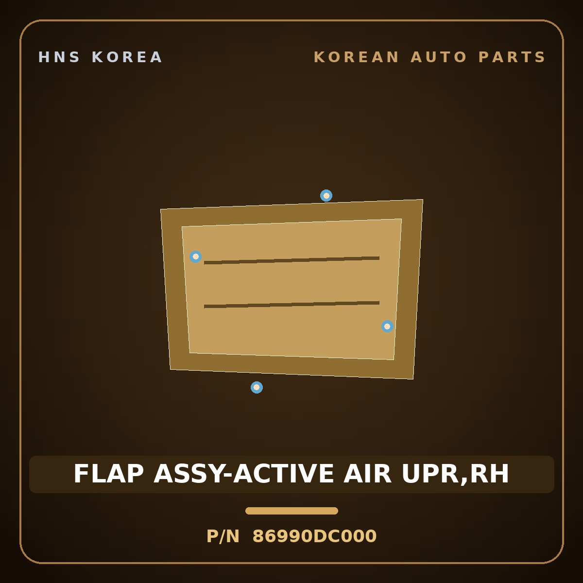 Genuine Mobis FLAP ASSY-ACTIVE AIR UPR,RH 86990DC000 for GV90 2026 HNS Parts Korea