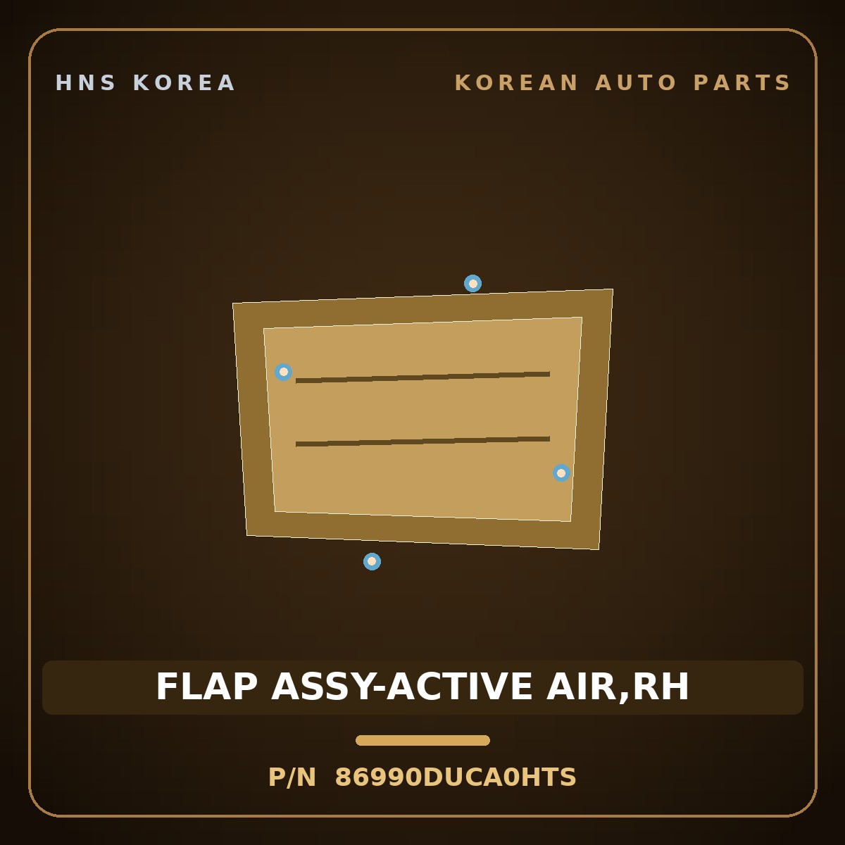 Genuine Mobis FLAP ASSY-ACTIVE AIR,RH 86990DUCA0HTS for Palisade 2025 HNS Parts Korea
