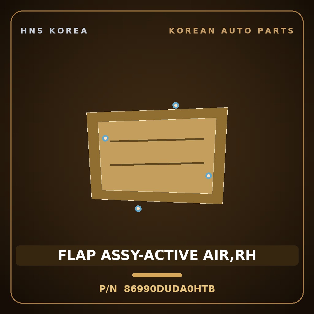 Genuine Mobis FLAP ASSY-ACTIVE AIR,RH 86990DUDA0HTB for Palisade 2025 HNS Parts Korea