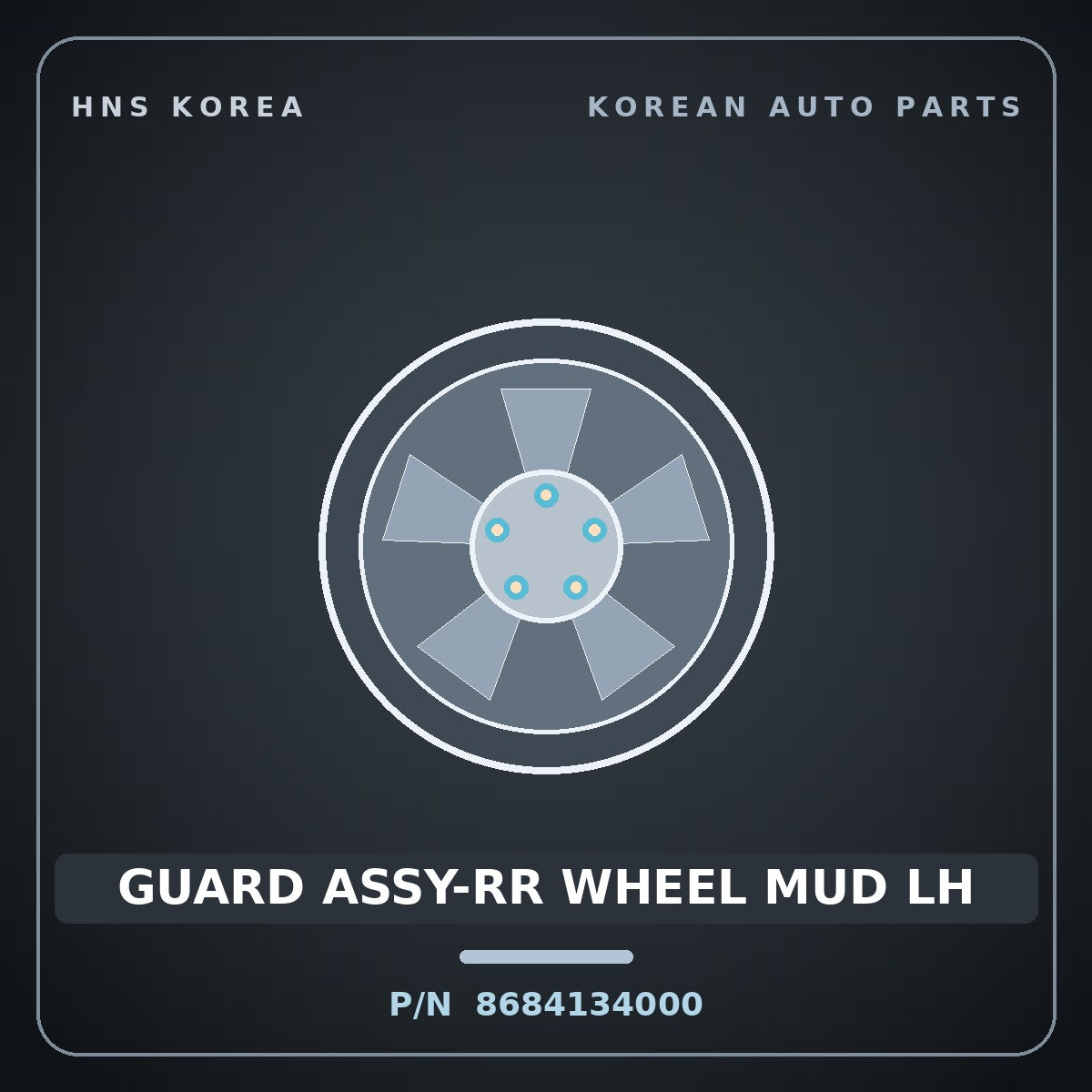Genuine Mobis GUARD ASSY-RR WHEEL MUD LH 8684134000 for Sonata 1995 HNS Parts Korea