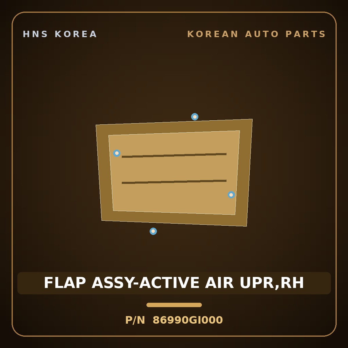 Genuine Mobis FLAP ASSY-ACTIVE AIR UPR,RH 86990GI000 for Ioniq 5 2021 HNS Parts Korea