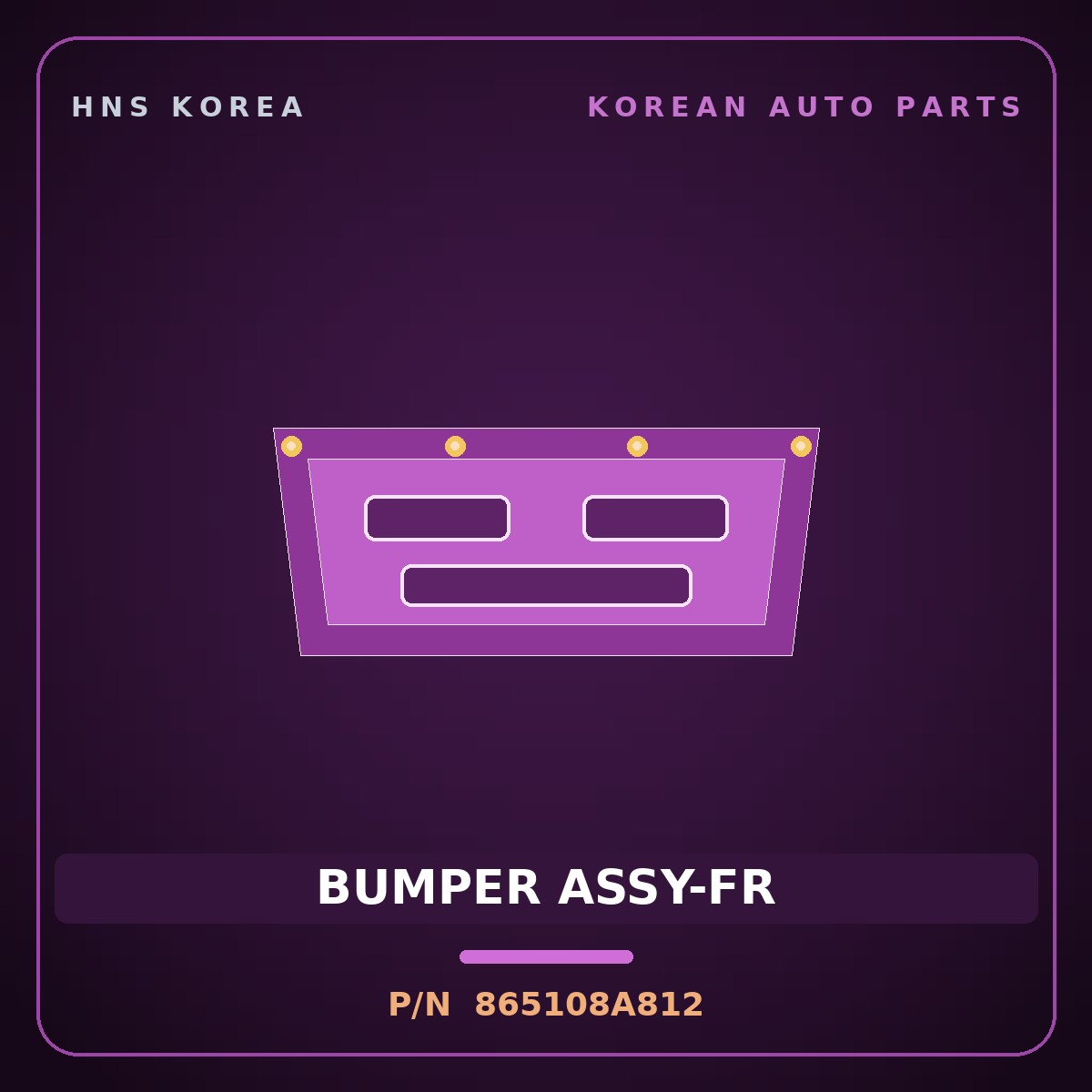 Genuine Mobis BUMPER ASSY-FR 865108A812 for Aero Space 2004 HNS Parts Korea