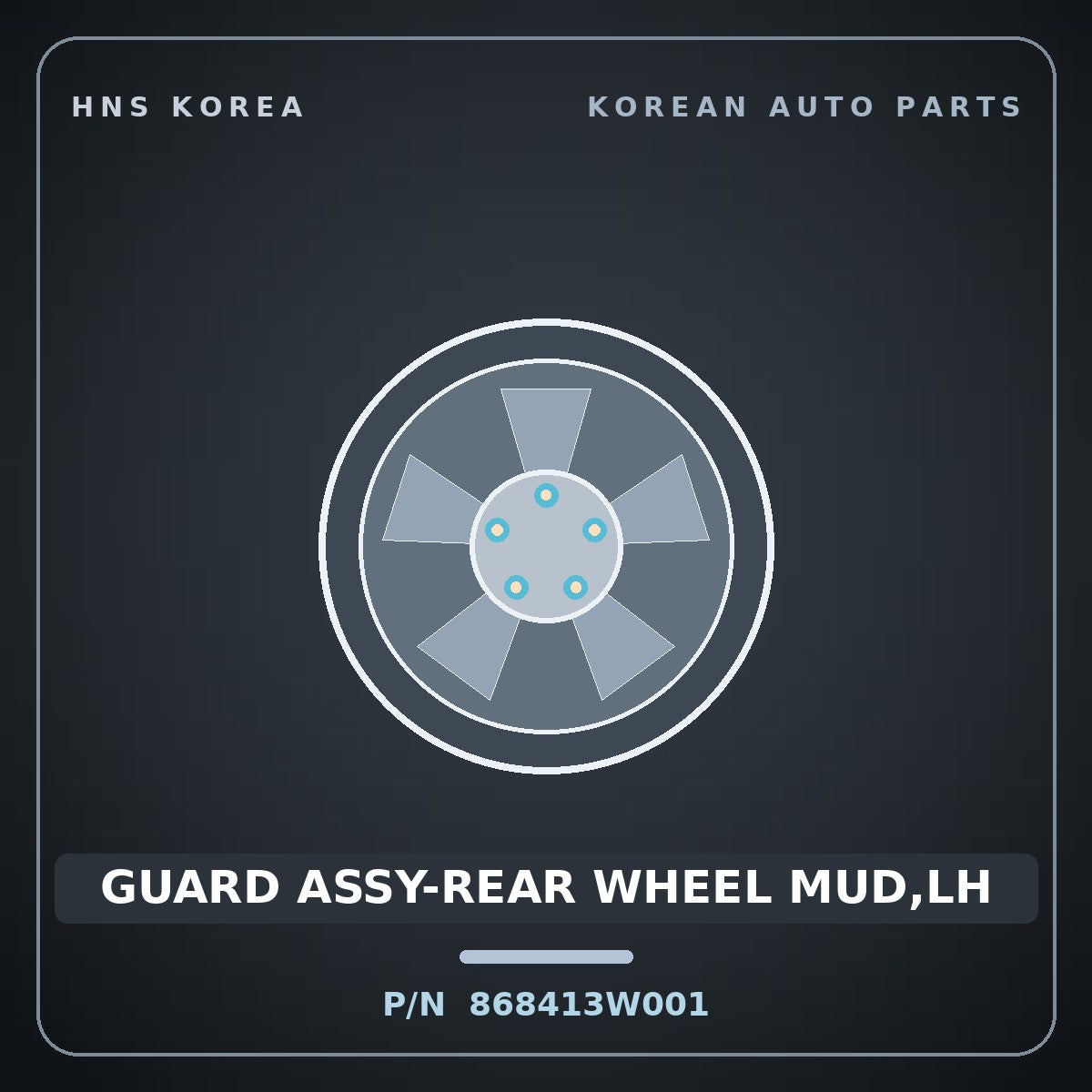 Genuine Mobis GUARD ASSY-REAR WHEEL MUD,LH 868413W001 for Sportage 2010 HNS Parts Korea