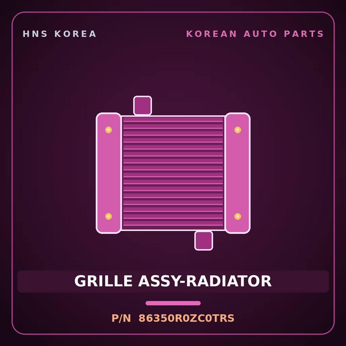 Genuine Mobis GRILLE ASSY-RADIATOR 86350R0ZC0TRS for Carnival 2024 HNS Parts Korea