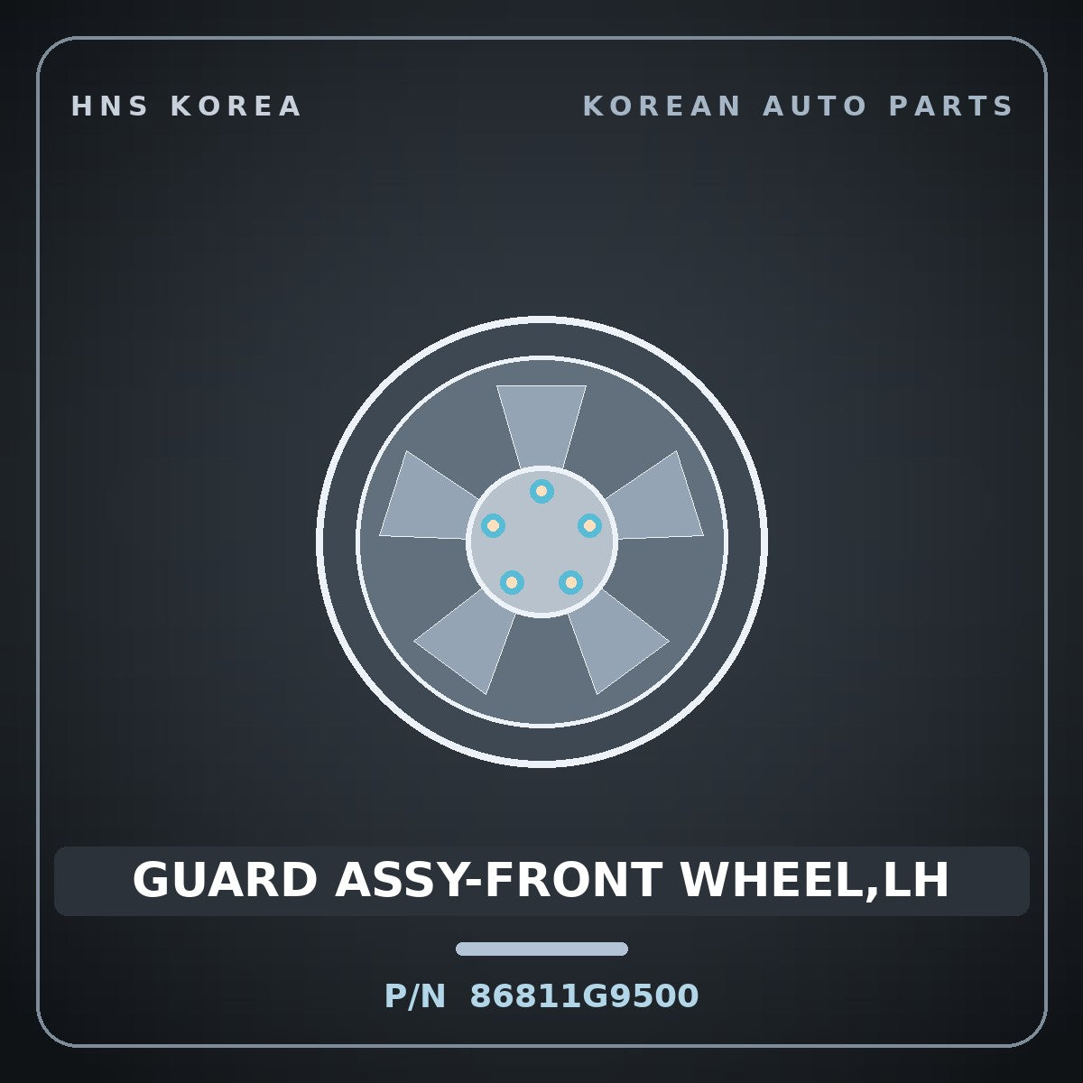 Genuine Mobis GUARD ASSY-FRONT WHEEL,LH 86811G9500 for G70 2021 HNS Parts Korea