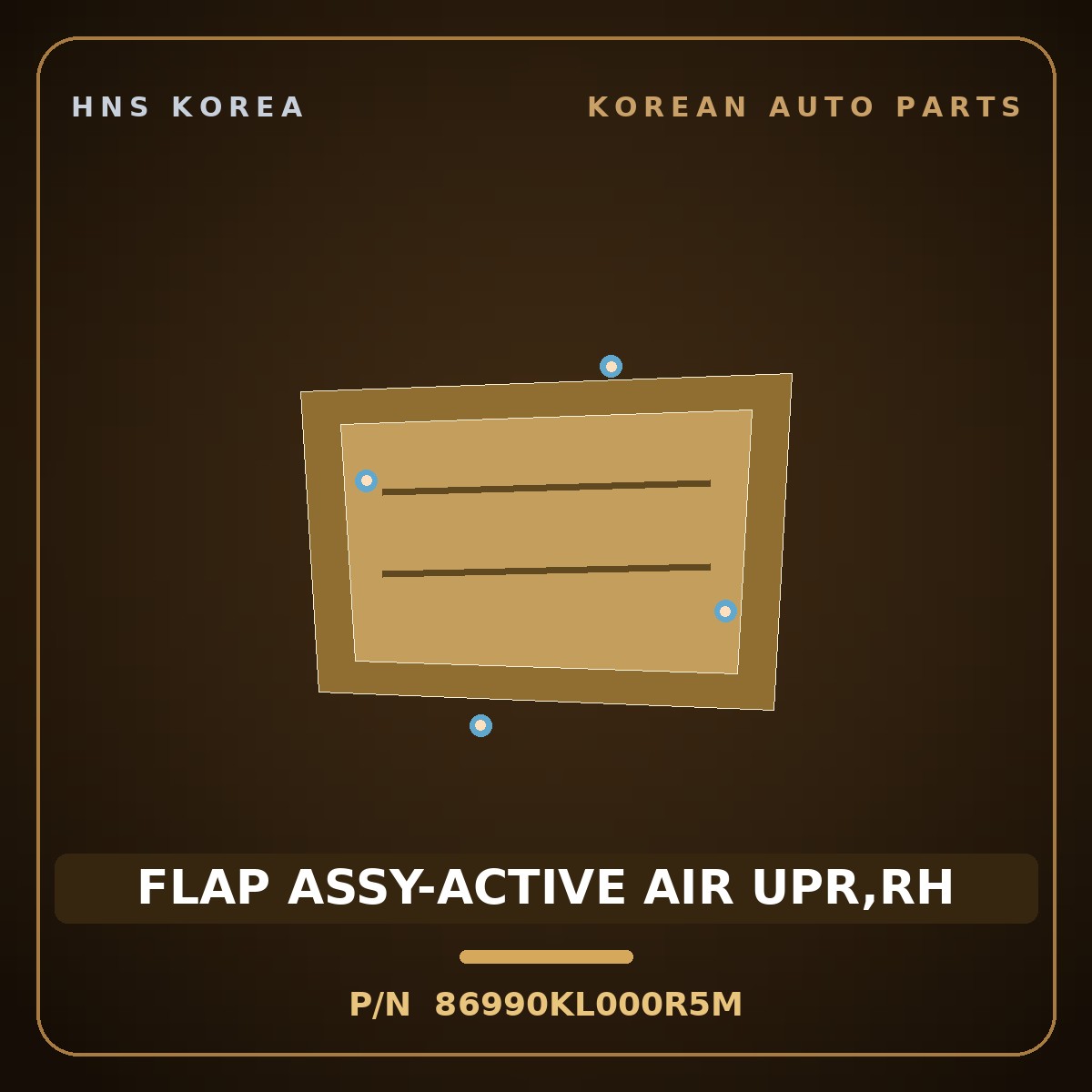 Genuine Mobis FLAP ASSY-ACTIVE AIR UPR,RH 86990KL000R5M for Ioniq 6 2023 HNS Parts Korea