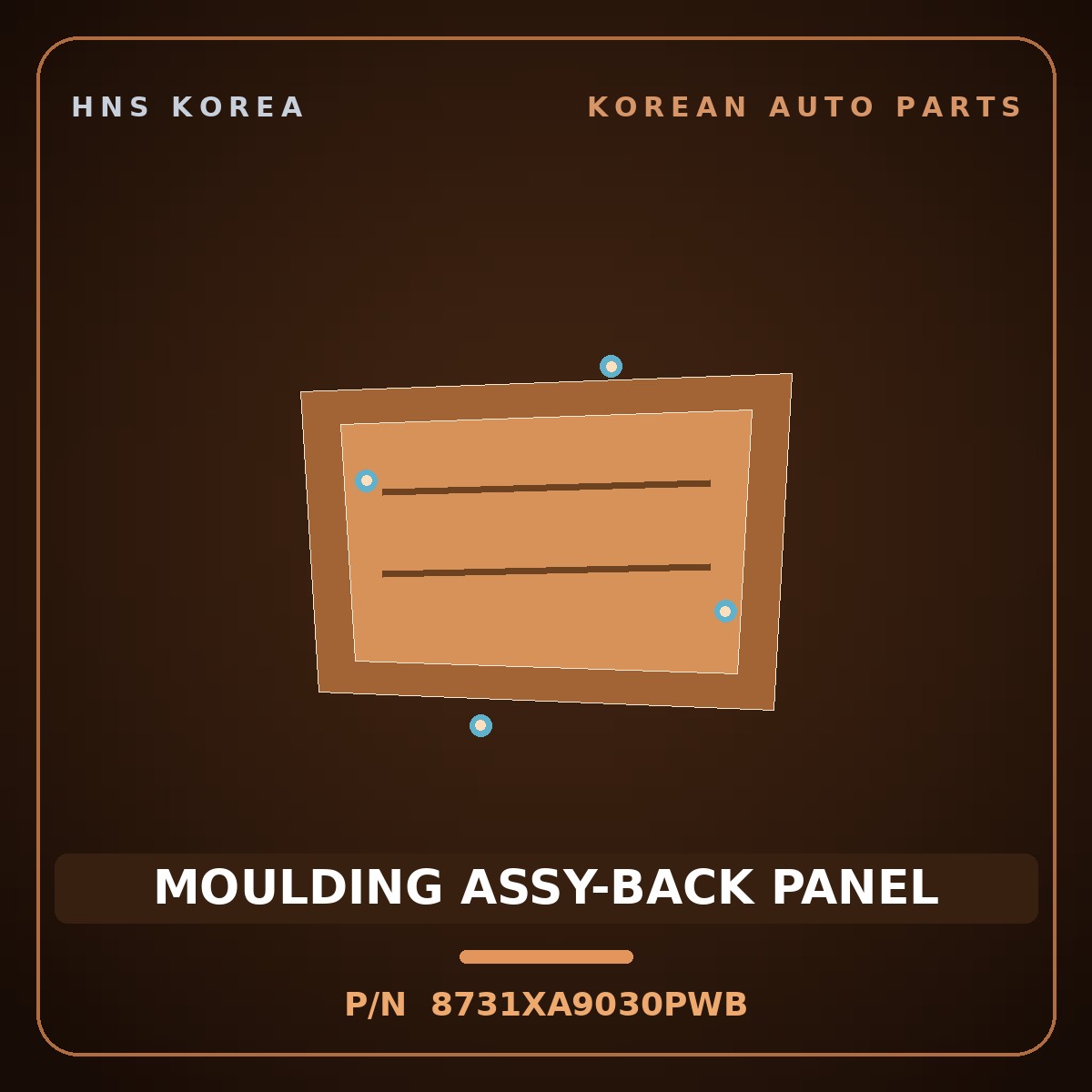 Genuine Mobis MOULDING ASSY-BACK PANEL 8731XA9030PWB for Carnival 2014 HNS Parts Korea