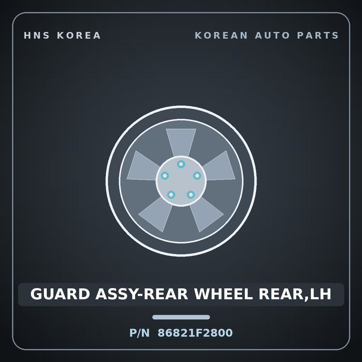 Genuine Mobis GUARD ASSY-REAR WHEEL REAR,LH 86821F2800 for Elantra 2019 HNS Parts Korea