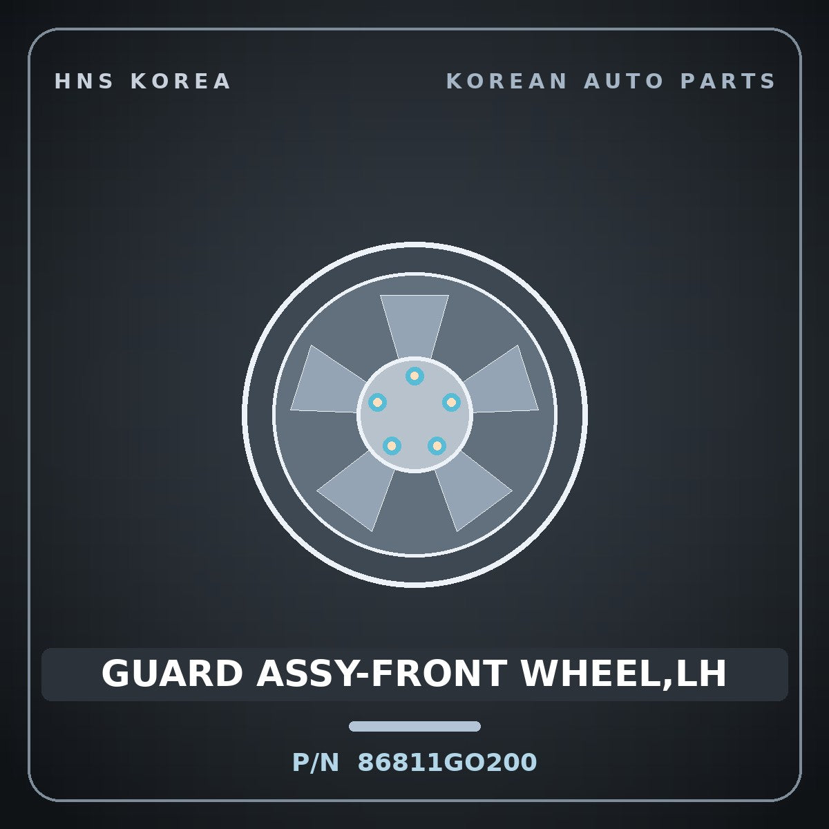 Genuine Mobis GUARD ASSY-FRONT WHEEL,LH 86811GO200 for IONIQ 2024 HNS Parts Korea