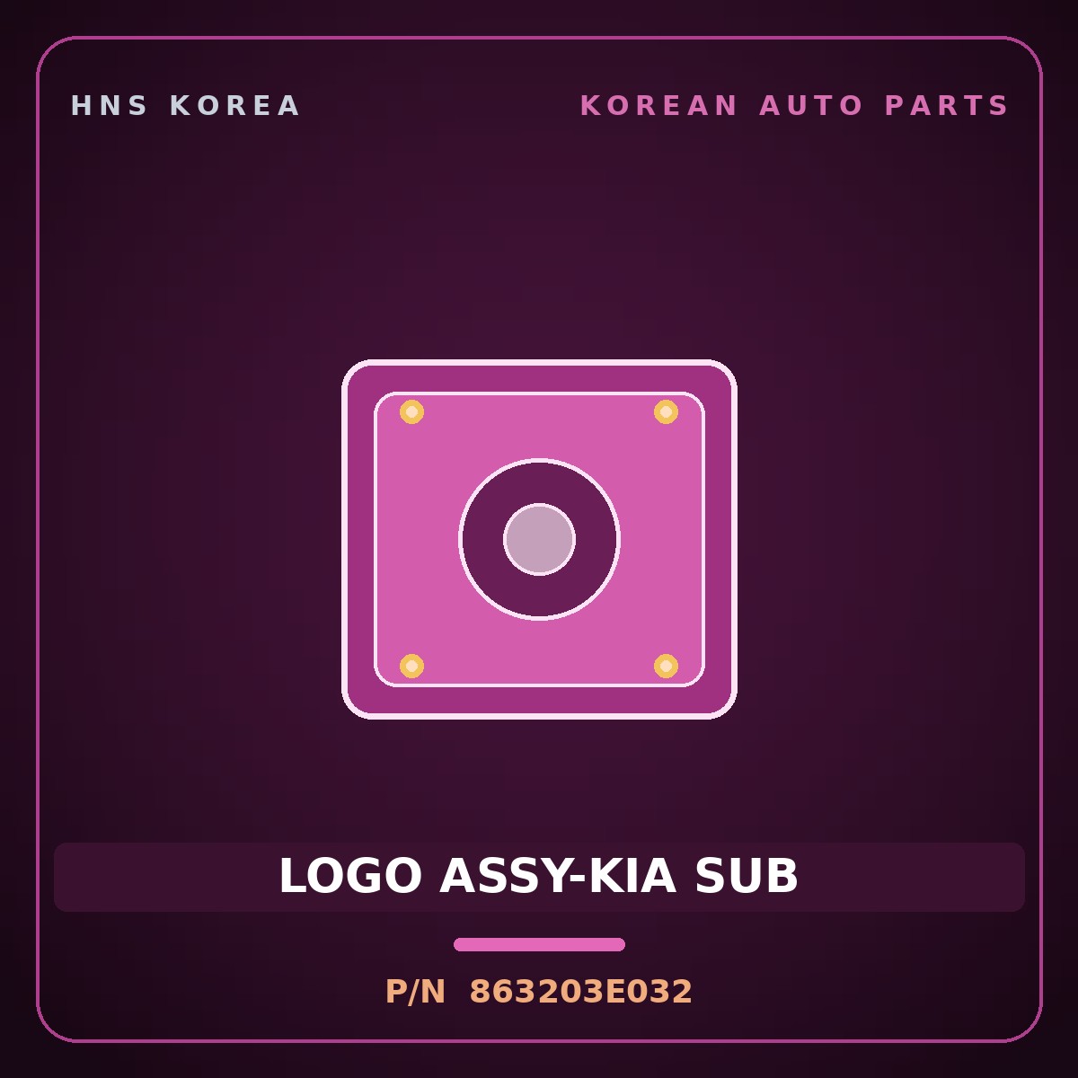 Genuine Mobis LOGO ASSY-KIA SUB 863203E032 for Sorento 2002 HNS Parts Korea