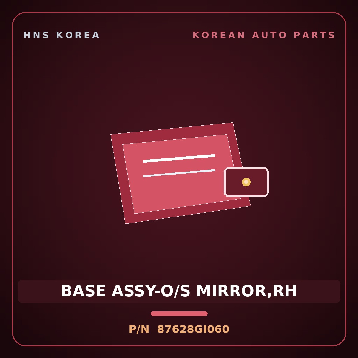 Genuine Mobis BASE ASSY-O/S MIRROR,RH 87628GI060 for Ioniq 5 2021 HNS Parts Korea