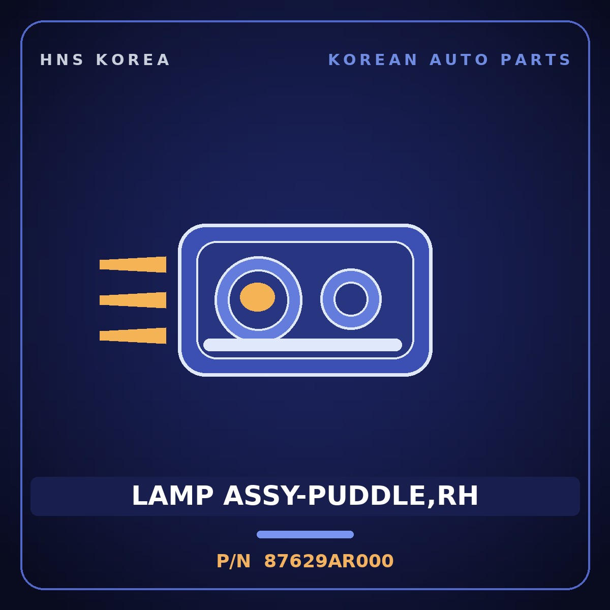 Genuine Mobis LAMP ASSY-PUDDLE,RH 87629AR000 for Genesis GV70 2021 HNS Parts Korea