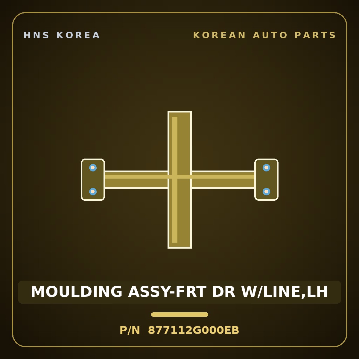 Genuine Mobis MOULDING ASSY-FRT DR W/LINE,LH 877112G000EB for Lotze 2005 HNS Parts Korea