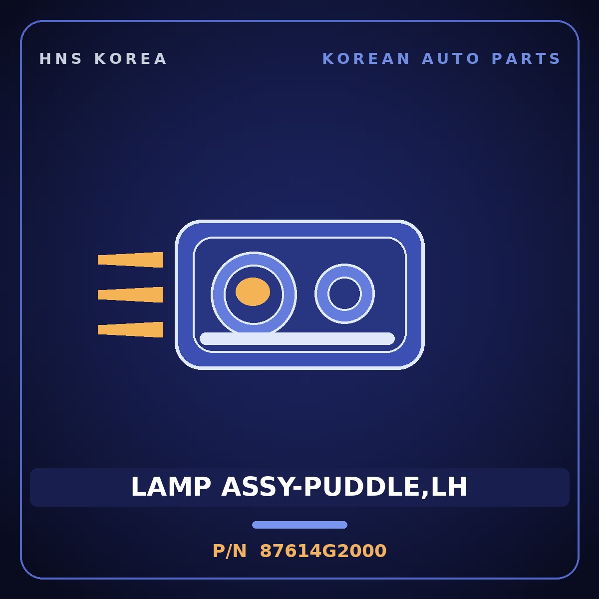 Genuine Mobis LAMP ASSY-PUDDLE,LH 87614G2000 for IONIQ 2016 HNS Parts Korea