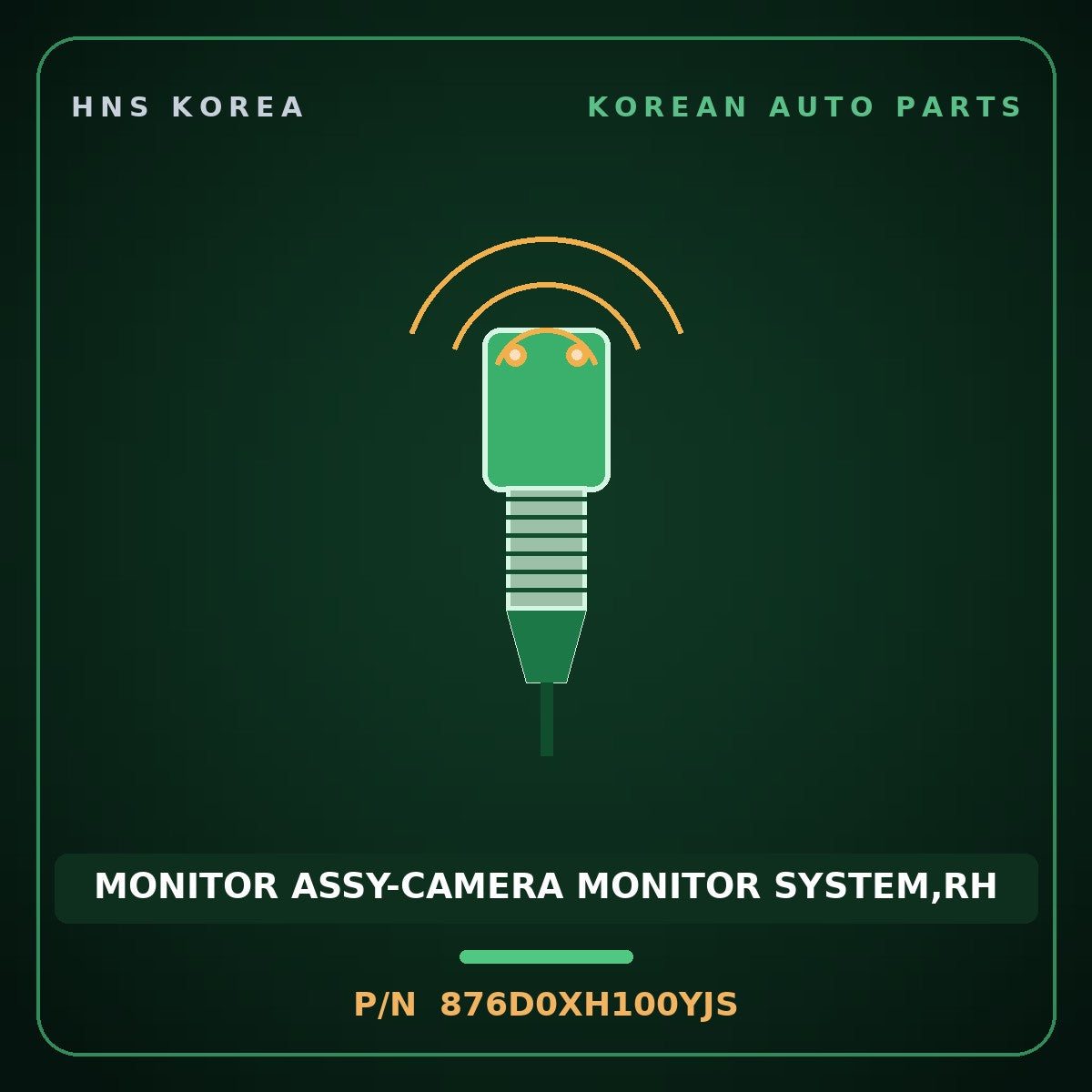 Genuine Mobis MONITOR ASSY-CAMERA MONITOR SYSTEM,RH 876D0XH100YJS for Nexo 2025 HNS Parts Korea
