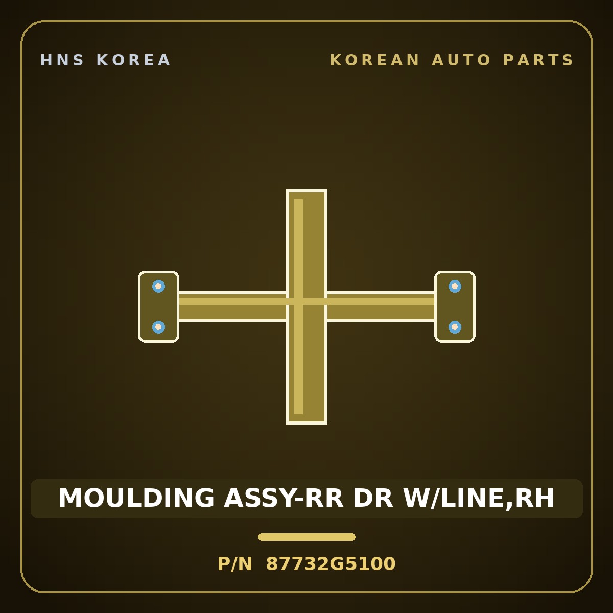 Genuine Mobis MOULDING ASSY-RR DR W/LINE,RH 87732G5100 for Niro 2016 HNS Parts Korea
