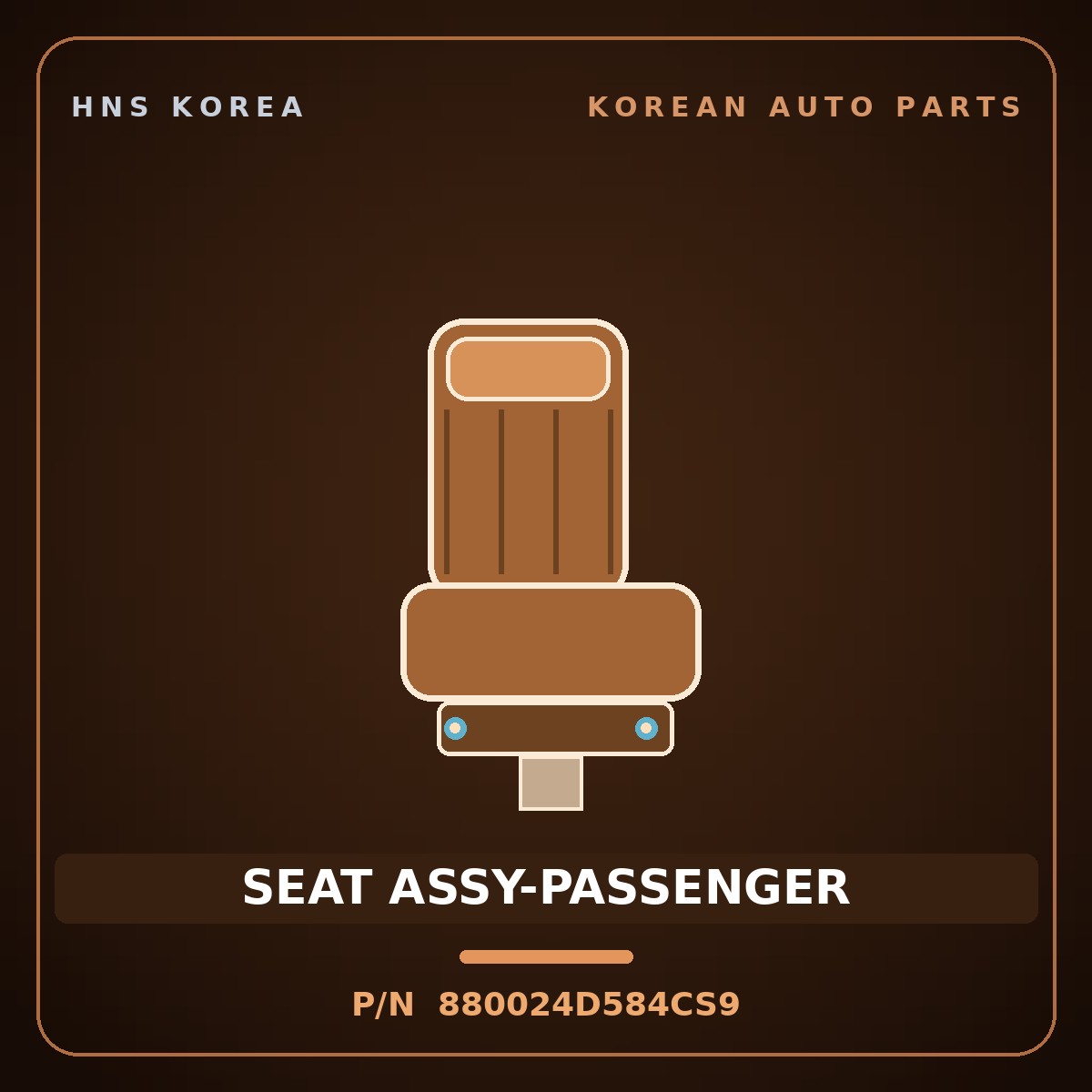 Genuine Mobis SEAT ASSY-PASSENGER 880024D584CS9 for Carnival 2005 HNS Parts Korea