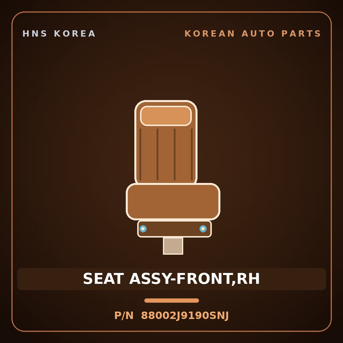 Genuine Mobis SEAT ASSY-FRONT,RH 88002J9190SNJ for Kona 2018 HNS Parts Korea