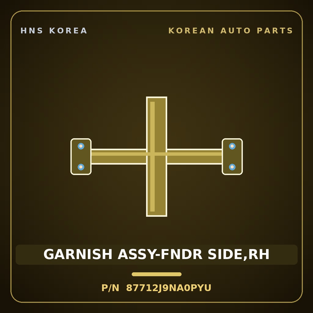 Genuine Mobis GARNISH ASSY-FNDR SIDE,RH 87712J9NA0PYU for Kona 2021 HNS Parts Korea
