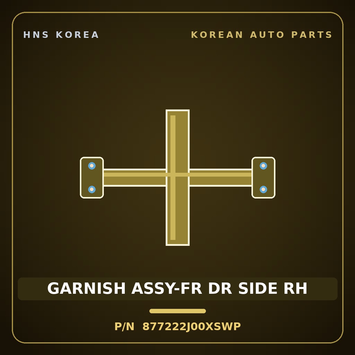 Genuine Mobis GARNISH ASSY-FR DR SIDE RH 877222J00XSWP for Mohave 2007 HNS Parts Korea