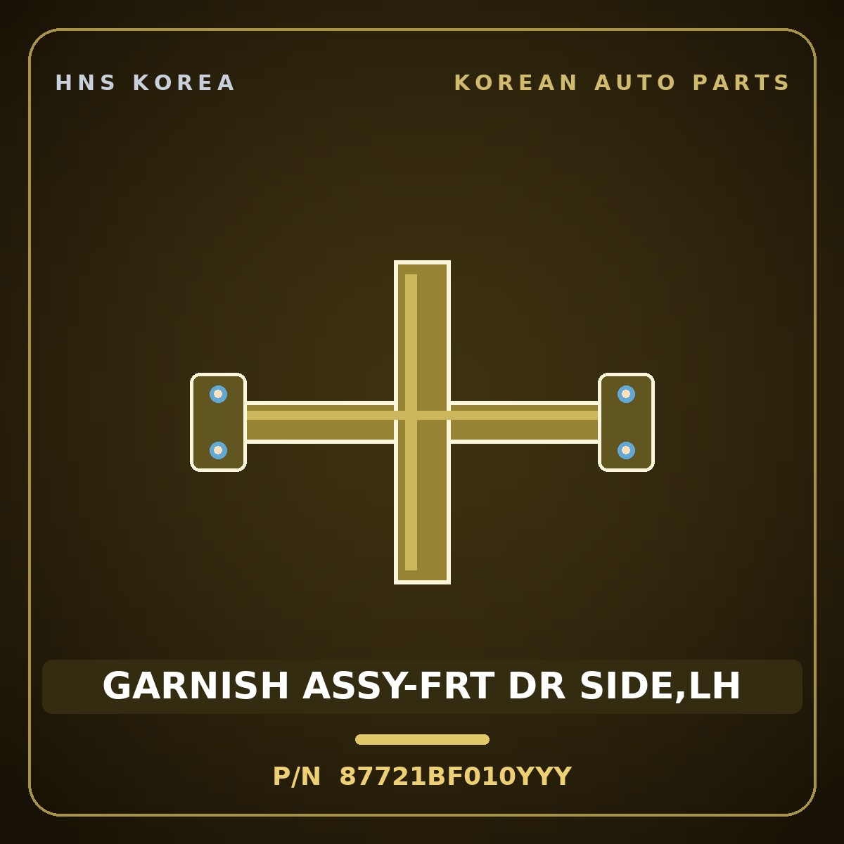 Genuine Mobis GARNISH ASSY-FRT DR SIDE,LH 87721BF010YYY for Kona 2024 HNS Parts Korea