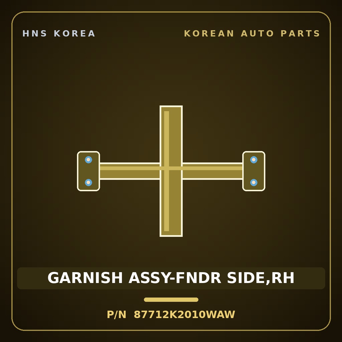 Genuine Mobis GARNISH ASSY-FNDR SIDE,RH 87712K2010WAW for Venue 2019 HNS Parts Korea