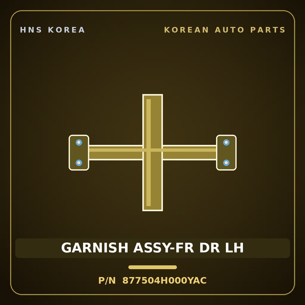Genuine Mobis GARNISH ASSY-FR DR LH 877504H000YAC for Grand Starex 2018 HNS Parts Korea