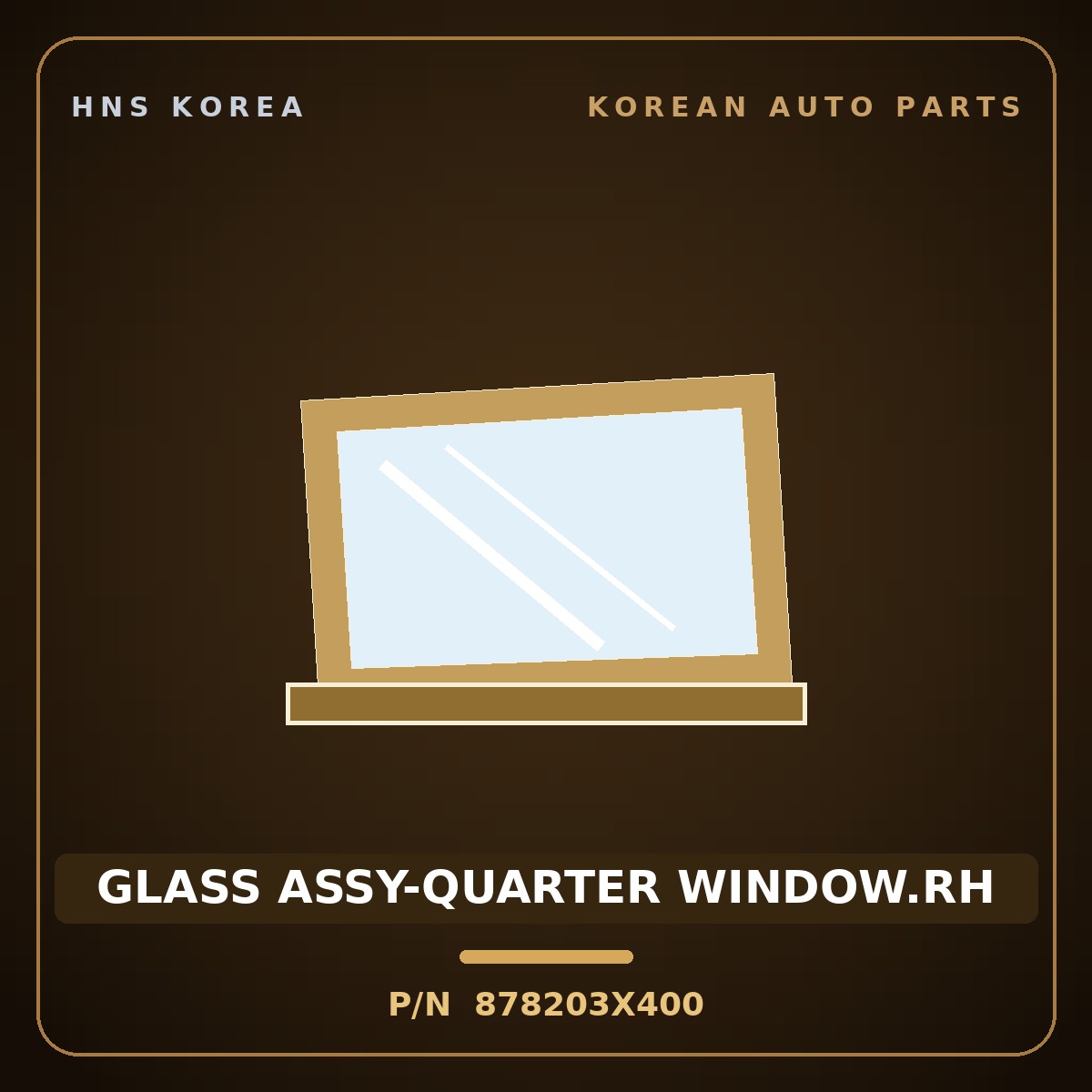 Genuine Mobis GLASS ASSY-QUARTER WINDOW.RH 878203X400 for Elantra 2011 HNS Parts Korea