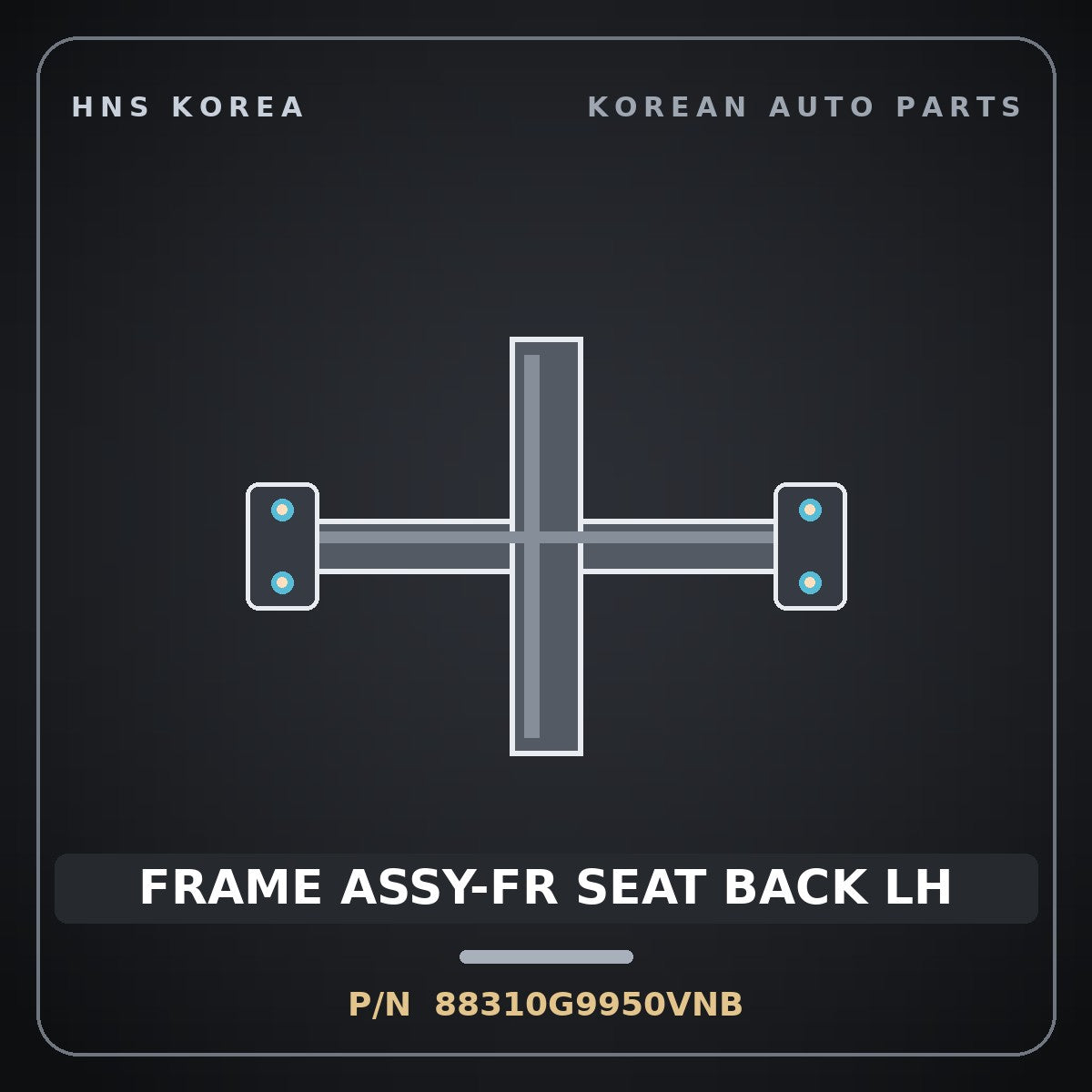 Genuine Mobis FRAME ASSY-FR SEAT BACK LH 88310G9950VNB for G70 2021 HNS Parts Korea