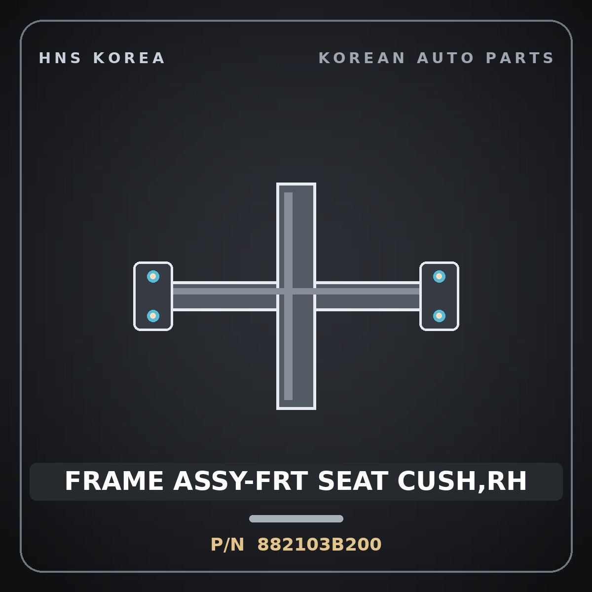 Genuine Mobis FRAME ASSY-FRT SEAT CUSH,RH 882103B200 for Equus 1999 HNS Parts Korea